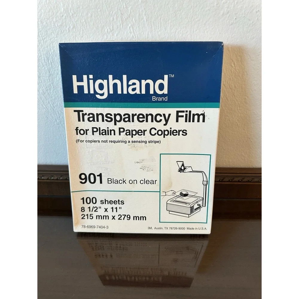 Highland Transparency Film 901 Clear Film. 100 Sheets.